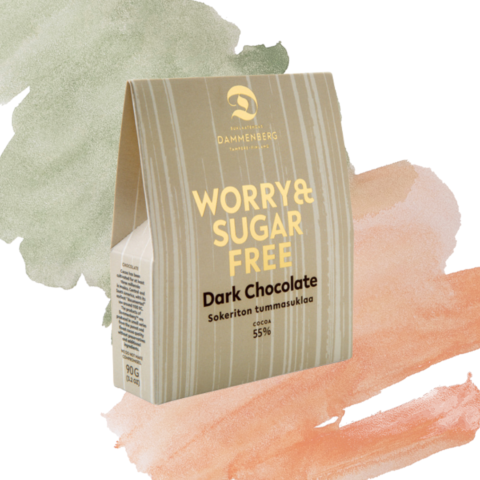 Super tarjous! Worry & Sokeriton Tumma suklaanappi,  3 x 90g