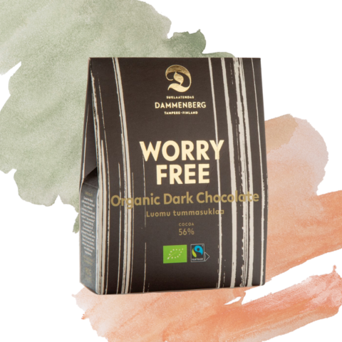 Worry free luomu, tumma suklaanappi 90g ,56 %