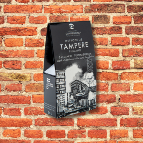 Metropolis Tampere salmiakki tumma suklaa, vegaani  55g