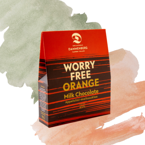 Worry free Appelsiini suklaa nappi 90g soijaton
