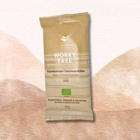 Worry free luomu Creamy suklaalevy 46 %, maidoton, soijaton  70g