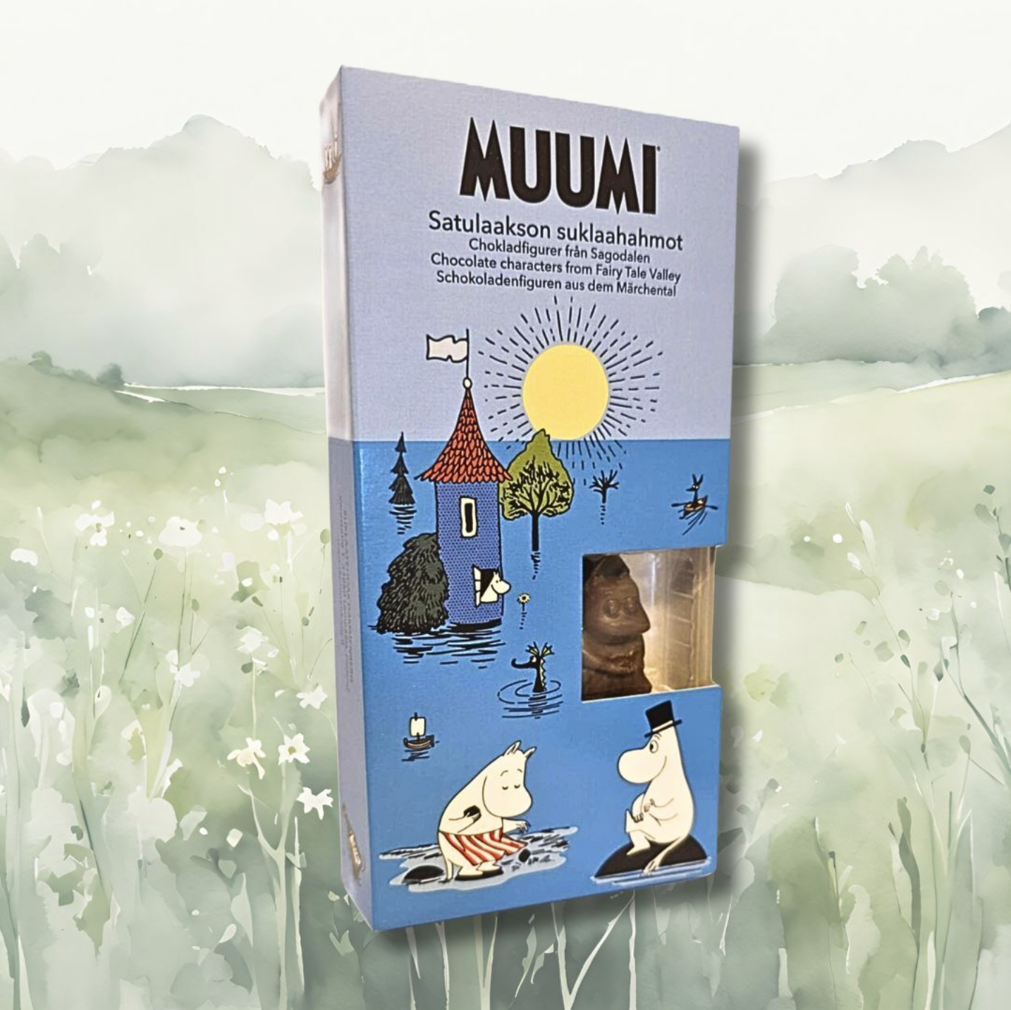 46% Muumi luomu, vegaani, soijaton suklaa hahmot 80g rasia, 8 kpl
