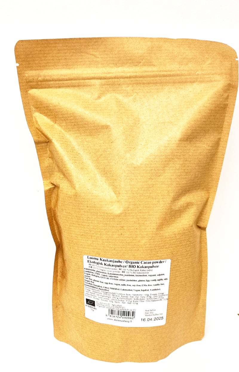 Luomu, vegaani, soijaton , maidoton Kaakaojauhe 700g